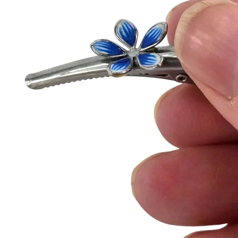 Vtg 1990's Y2K Hair Clip Barrette Lot Of 14 Silver Tone Enamel‎ Fur 3
